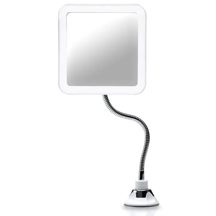 Espejo maquillaje con luz con Aumento de 10x/5x, potente Ventosa, Rotación de 360 ° para Baño y Viaje - 1