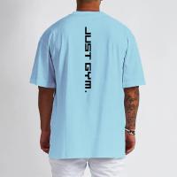 Oversized T shirts Mens Dropped Shoulder Half Sleeve Tops Tees Summer New Fashion Loose Sports T-shirt Men Mesh Fitness Tshirt - details 5