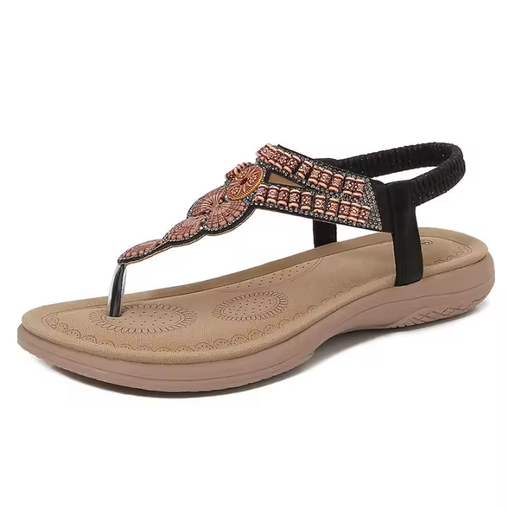 Sandalias Sandalia Agua Diamante Simples y Ligeras Casuales de Moda con Suela Plana y Punta Grande para Mujer - 1