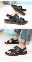 Nuevas sandalias de los hombres de cuero genuino zapatos de playa de los hombres de cuero suave suela suave suela de tendón de res zapatos de cuero fresco cómodo papá zapatos zapatillas hombres - details 13
