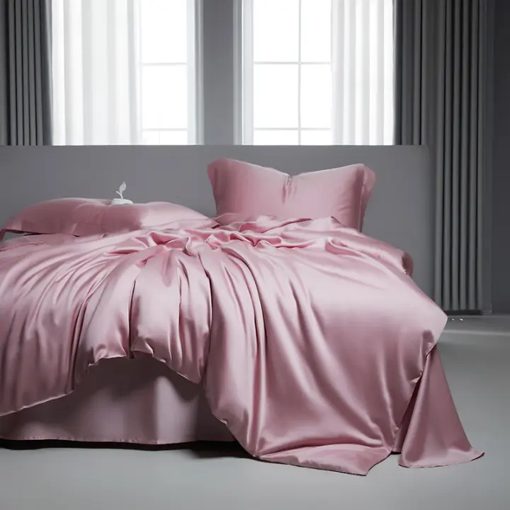 Juego de Ropa de Cama de Algodón Natural Alta Densidad, Jacquard de Satén, Tamaño Rey, Grado 5A - 1