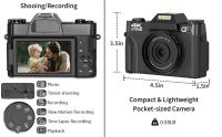 Cámara de fotografía Digital 4K, videocámara Web con WIFI, grabadora de vídeo Vlog Vintage, YouTube, 48MP, pantalla abatible de 3" - details 7