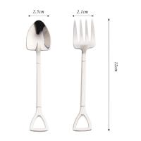 Juego de Cucharas de Acero Inoxidable 2pcs Forma de Pala Creativa para Tables y Desertos - details 3