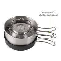Cocinas de acero inoxidable para exteriores, de 4 piezas juego familiar, portátil, para Picnic, sopa, freír, vaporera, para el hogar - details 16