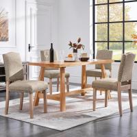 Juego de 4 sillas de comedor con respaldo alto, sillas de cocina, patas de madera maciza, diseño clásico, con botones bronceados, sillones y sillas para salón, asientos tapizados - details 51