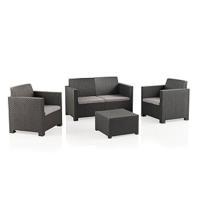 muebles de plástico para terraza, balcón y jardín, mobiliario de terraza, set de jardín, muebles
