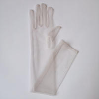 Bridal Mesh Tulle Gloves Elbow Length Transparent Sheer Gloves for Evening Party Dance Gloves - details 1