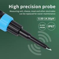 Medidor de PH de alimentos profesional, alta precisión, ~ 14.00pH 0,00, temperatura, Sensor de prueba de pH para carne, enlatado, queso, masa, agua, Analizador de acidez - details 6