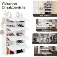 Zapatero de Plástico Blanco Organizador de Zapatos de Panel Modular con 8 Compartimentos para 32 Zapatos Con Puertas y Ganchos - details 5