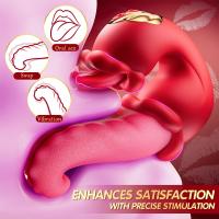 Vibrador Juguetes sexuales para adultos para mujeres - Vibradores de empuje de lengua 4 en 1 Consolador Juguetes sexuales de rosa con 10 lamiendo el clítoris y 10 modos de vibración, estimulador del clítoris del punto G, herramientas de placer para juegos - details 3