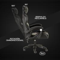 Silla de Gaming Azul y Negra, Silla Ergonómica de Oficina con Respaldo Regulable de 90 °   un 120 ° , con reposacabezas, reposabrazos y soporte lumbar. Rotación omnidireccional de 360° ° - details 32
