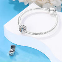 Abalorios de piedra de Color plateado para mujer, pulseras y brazaletes adecuados de estilo elegante, joyería fina DIY para cumpleaños - details 3
