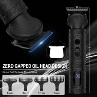 Hatteker-cortadora de pelo todo en uno para hombre, máquina de corte de pelo eléctrica intercambiable con 7 cuchillas, recargable por USB - details 3