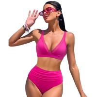 Bikini de Cintura Alta para Mujer 2024 Traje de Baño de Rayas con Cuello en V - details 36