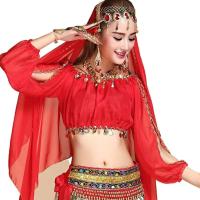 Tops brillantes con cuentas de lentejuelas en el vientre, disfraces de baile sexys, disfraces con flecos para festivales, discotecas, fiestas, Tailandia, India y Arabia - details 2