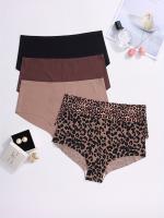5 uds bragas sin costuras con estampado de leopardo para mujer, bragas sexis de nailon tejido, varios tamaños, bragas de moda para mujer - details 1