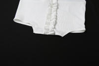 BUNO-Conjunto Casual de dos piezas con cuello cuadrado con volantes para mujer, camisetas sin espalda y pantalones cortos ajustados de estilo versátil - details 11
