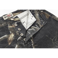 Pantalones capri para hombre con diamantes cortados en llamas de moda superior en 2025, pantalones vaqueros casuales de hip-hop para parejas, pantalones cortos lavados de calle americana para deportes de verano al aire libre - details 6