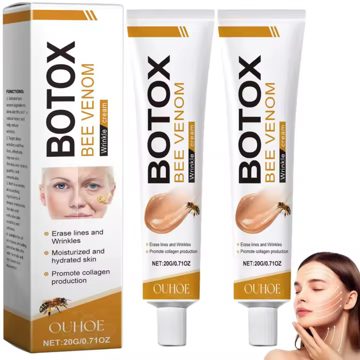 XBEGIX 2 uds Botox eliminación de arrugas crema antienvejecimiento de veneno de abeja reafirmante hidratante, lifting y recuperación para todo tipo de piel - 1