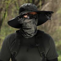 Sombrero de Sol de Ala Ancha extraible ventilador de carga USB y sombreros de Pesca con Energía Solar - details 0