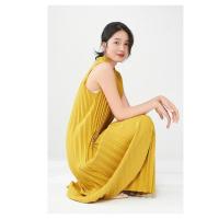 Vestido plisado para mujer, verano, nuevo, suelto, cuello en V, falda de talla grande, temperamento elegante - details 14