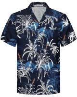 Camisa hawaiana de moda de verano, camisa casual de playa Aloha con estampado de cocoteros y botón grande de manga corta 6XL para hombre - details 15