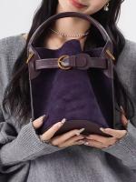 Bolso bandolera de hombro de terciopelo púrpura de alto grado de nicho - details 1