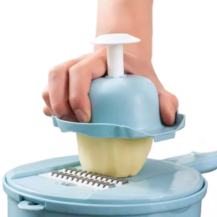 Rebanador de Mandolina Cortador de Frutas y Verduras Picador Rallador Accesorios de Cocina 9pcs - 1