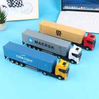 Cabeza de camión de aleación fundida a presión para niños, contenedor de juguete, camión extraíble con luz, vehículo de transporte de ingeniería, 1 piezas, 1:36 - details 0