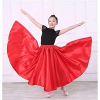 Trajes de danza del vientre para niños y niñas, vestidos de satén liso de Bollywood indio, actuaciones gitanas - details 2