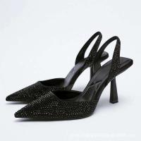 Sandalias de Tacón Dorado para Mujer 2024 Punta Afilada con Cristal Stiletto Africano para Fiesta - details 5