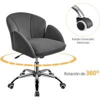 Oficina Terciopelo Trabajo Alchoado Terciopelo Ruedas Hogar Oficina MAX Capacidad 136 KG Color Gris - details 2