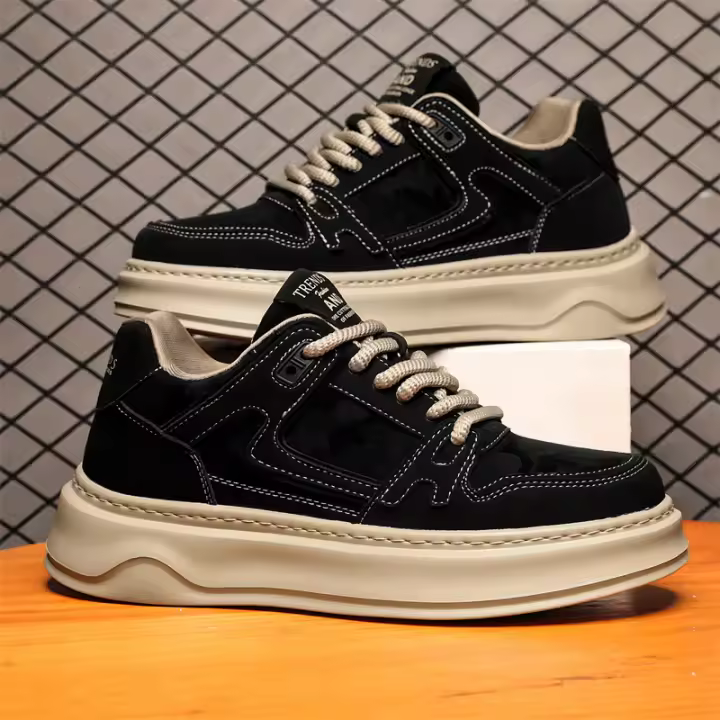 Nuevos zapatos deportivos y de ocio retro transpirables y versátiles de suela gruesa que realzan - 1