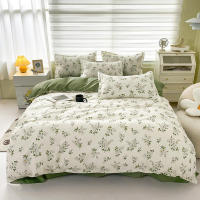 4in1 Bedsheet Bedding Set High Quality Cotton Bedsheet Set Duvet Cover Single/Queen/King Size - details 0