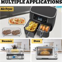 Estante Rectangular de Acero Inoxidable para Freidora de Aire, Accesorios Freidora Aire,Bandeja para Parrilla,Cesta de Airfryer Caliente, Accesorios para Ninja Dual, 3 Piezas Capas - details 4