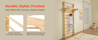 Escalera Sueca SucceBuy para Gimnasio en Casa, Escalera de Madera de 10 Niveles para Escalar en Interiores, Equipo de Gimnasio con Capacidad de 99.79 kg con Barra de Dominadas, Apta para Niños y Adultos, Barras de Gimnasia para Ejercicio y Juego - details 3