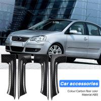 4 Uds pegatinas de coche ABS fibra de carbono grano Interior puerta reposabrazos decoración cubierta para Golf 6 MK6 2009-2013 - details 4