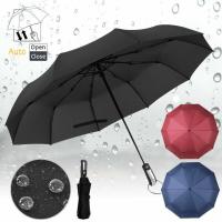 Fuerte a prueba de viento y lluvia, nuevo paraguas plegable automático de negocios, paraguas grande de vinilo para el hogar, paraguas de diez huesos - details 1