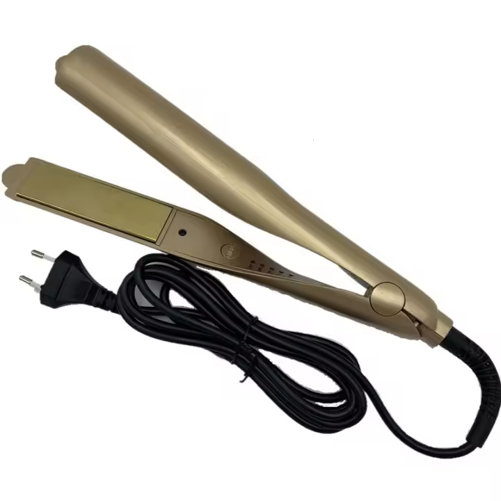 Estilizador de Cabello Pro 2-en-1 Liso y Spiral Wave Hierro Plano de Titanio Dorado - 1