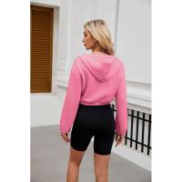 Sudadera con capucha y cremallera para mujer, estilo holgado, corto y plano, a la moda - details 7