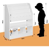 Librería Infantil Blanca Estante de Almacenamiento con 4 Niveles y Compartimentos para Jardín de Infantes y Habitación - details 2