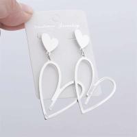Pendientes colgantes en forma de corazón de amor de doble capa para mujer, joyería bohemia para las orejas, nueva moda 2024 - details 5