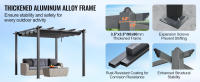 SucceBuy Pérgola retráctil para exteriores con dosel, sombrilla moderna de aluminio para patios, jardines, terrazas y patios traseros - details 1