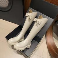 Botas De Suela Gruesa ajustadas para Mujer, Nuevo Diseño Sentido Niño, Arco, Botas De Caballero Alto, 2024 - details 2