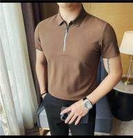 Polo de manga corta bordado de malla transpirable de verano para hombre, camiseta informal de negocios con solapa y media cremallera, - details 51