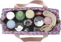 Neceser de viaje grande para mujer, impermeable, organizador de maquillaje, neceser para natación y gimnasio (flor pequeña morada) - details 2