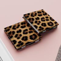 Espejo De Maquillaje Portátil Pequeño Con Estampado De Leopardo Cubierta Plegable Doble Cara Anticaída Para Estudiantes Dormitorio - details 2