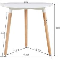 Juego de Mesa de Comedor y Sillas, 1 Mesa Redonda de 80 cm + 4 Sillas Blancas, de Diseño Nórdico - details 106