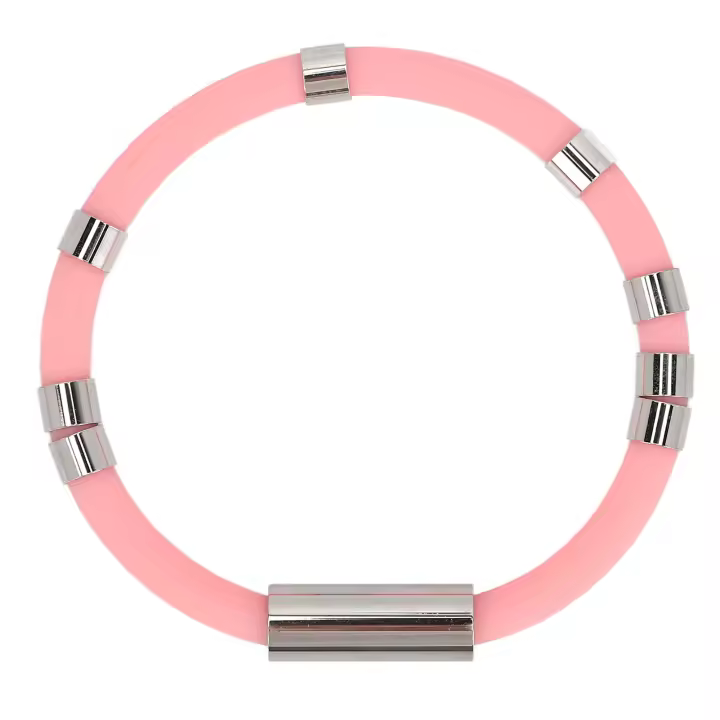 Correa de muñeca antiestática, pulsera de silicona lavable y cómoda, resistente al agua, 8 anillos, color rosa, para correr e Invierno - 1