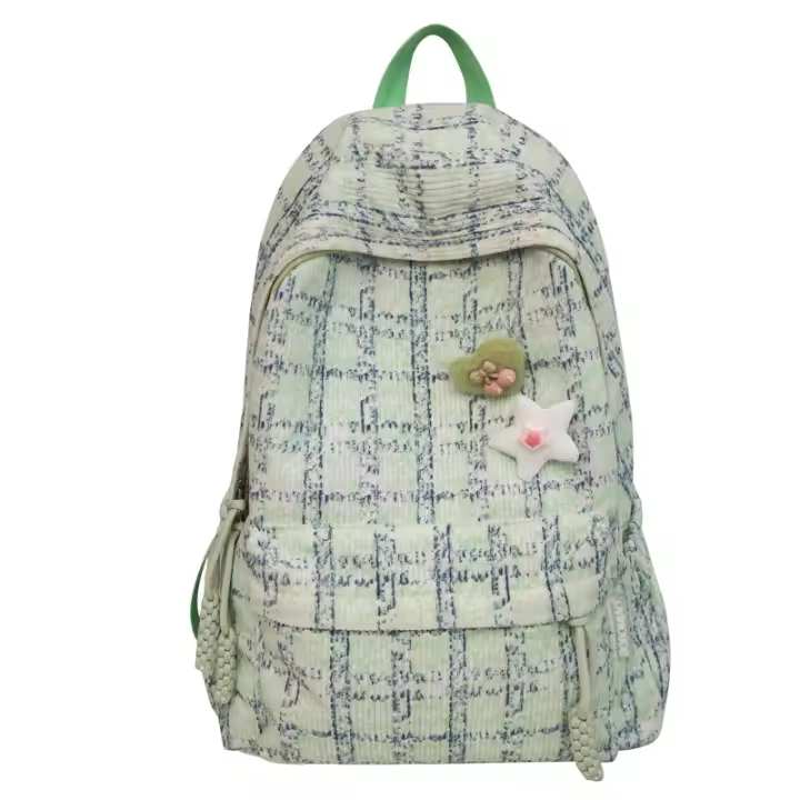 Nueva mochila pequeña impermeable para estudiantes, mochila de pana a la moda para hombres y mujeres, mochila de viaje de gran capacidad - 1